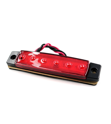 LED габарит червена светлина с 6 SMD диода – 12V/24V, 93 mm