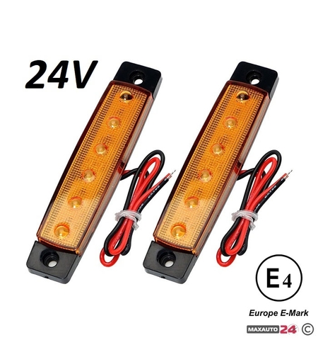 Диоден габарит с 6 LED диода - 24V жълт