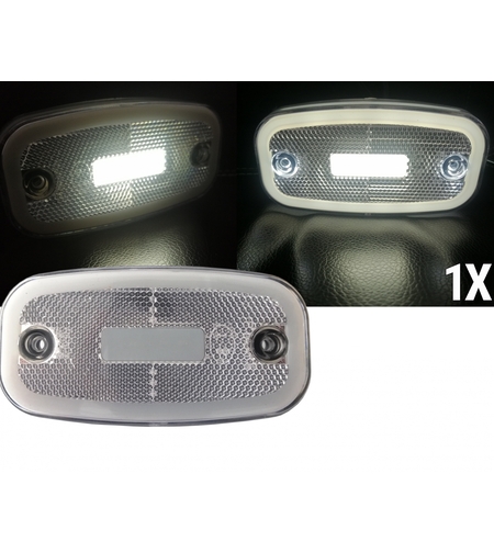 LED Бял Светодиоден Габарит Маткер Токос Неон Ефект, 122mm x 63mm , с Три Функции 12V-24V