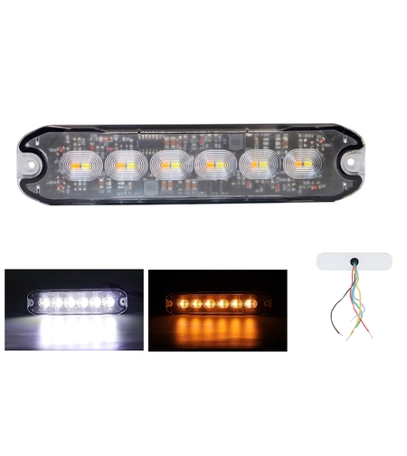 12 LED ЛЕД Комбинирана Жълто-Бяло Аварийна Лампа Блиц Светлина Мигаща За Пътна Помощ Платформа и др. 12-24V