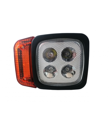 Десен LED Фар с Мигач, Подходящ за Трактор, Комбайн, Багер, Снегорин и др - 4 диода, 12W, 1000lm