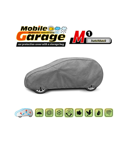 Висококачествено Покривало Kegel серия Mobile Garage размер M1 за хечбек 355-380см x 126-136см, сиво