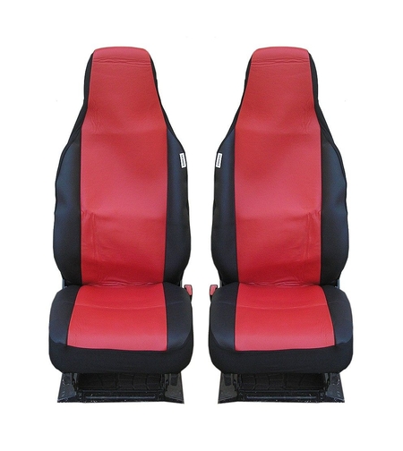 Калъфи за предни седалки Flexzon за Toyota Aygo, Citroen C1, Peugeot 107, Текстил, Червени