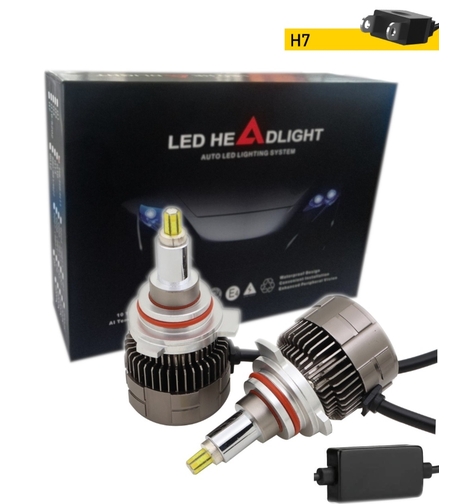 Комплект 3D CSP LED ЛЕД диодни крушки H7 Х7 12V 100W 20000lm за фарове Canbus без грешки 360° градуса