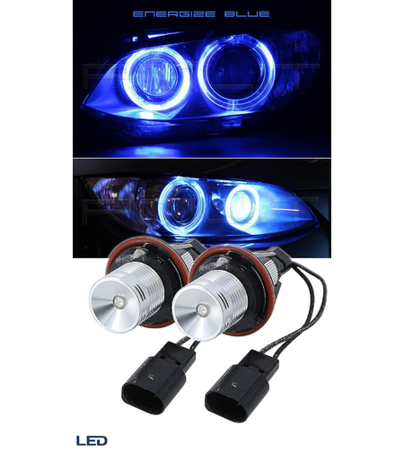 Комплект от 2 броя LED крушки Angel Eyes ангелски очи 12V-24V цвят син за BMW с Canbus без грешки