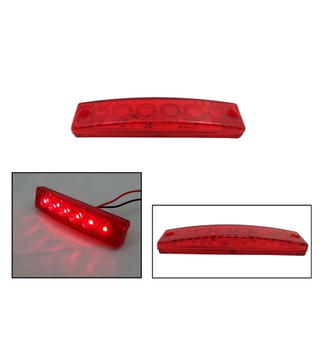 LED маркер, габарит, токос, светлина с 6 диода за бус, ван, ремарке, каравана, платформа 12V, червени