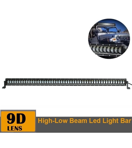 9D 140 СМ Led Bar Лед Бар Hi/Lo Kъси Дълги Водоустойчив Удароустойчив 12V 24V 32000 LМ 400W С Лупи Off-Road Лед Бар За Джип ATV