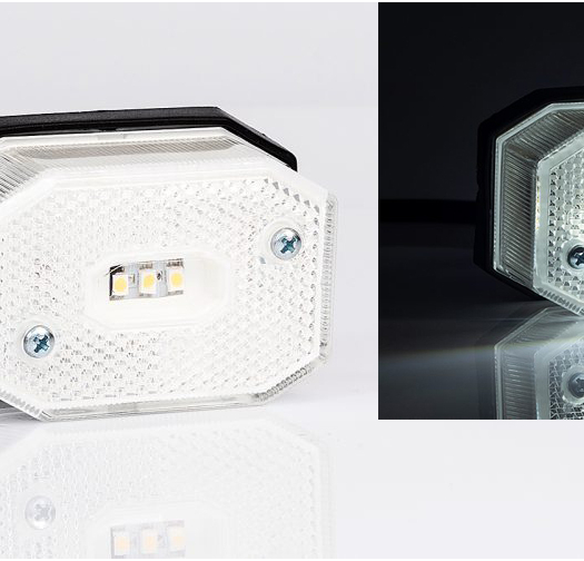 LED Лед Габарит с Рефлектор, Бяла Светлина, Маркер, Токос, 12V - 24V, E-Mark E9, За Каравана, Кемпер и др.