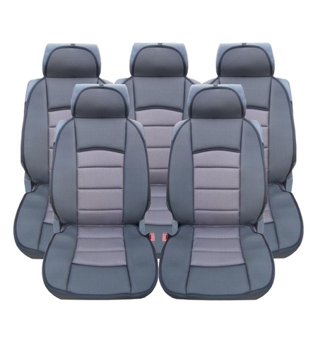 Калъфи тапицерия за Ford S-MAX, C-MAX, VW Touran, Sharan, Toyota Corolla Verso, Текстил, Сиво-черно