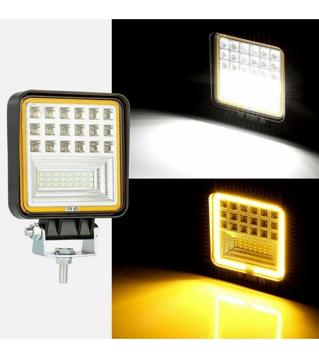 126W LED Диоден Фар Работна Бяла Жълта Светлина Габарит Мъгла Лампа 12V 24V 3030 Лумена