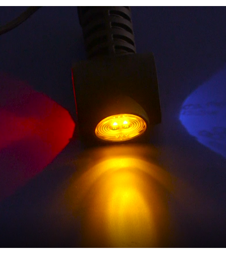 Комплект 2 броя LED Лед Габарит, Рогче, 12.5см, 12V-24V, 3 SMD Диода, Тройна Функция, Червена, Бяла, Жълта Светлина, 3D Светлинен Ефект