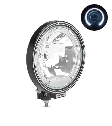 23см Кръгъл халогенен фар светлини за мъгла с насочена светлина + LED Angel Eye ЛЕД Функция Ангелски Очи 12/24V Бяла светлина Бял