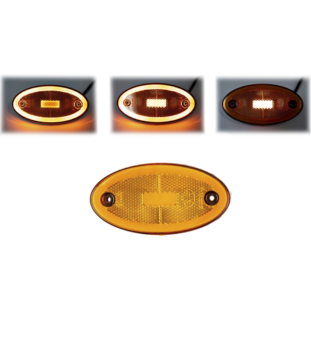 LED Светодиоден Габарит, 116mm x 60mm, Оранжев, Жълт, Неон Ефект, Три Функции,12V-24V