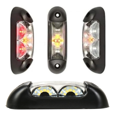 LED габарит, токос, 12V-24V, бяла, червена и оранжева светлина - за ремаркета, платформи, камиони и др.