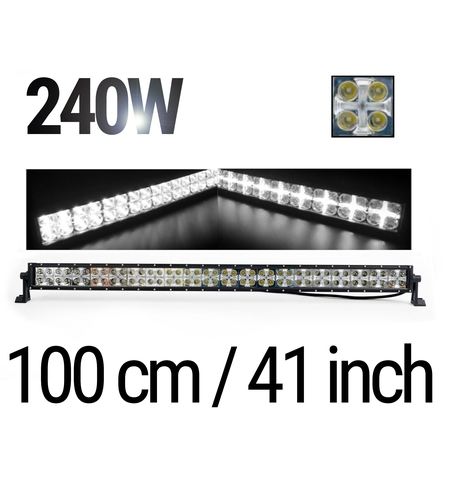 LED Bar 100 см – ЛЕД Диоден Бар Прожектор с дневна светлина CROSS DRL 240W, 12V/24V с 2 режима на работа