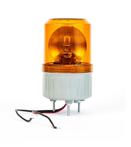 Въртяща Сигнална Аварийна Оранжева Лампа Маяк с Крушка 24V, Ø 84.4mm
