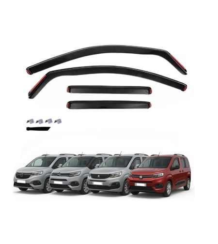 Комплект от 4бр. ветробрани за Citroen Berlingo, Peugeot Partner Rifter, Opel Combo, Fiat Doblo - 2024