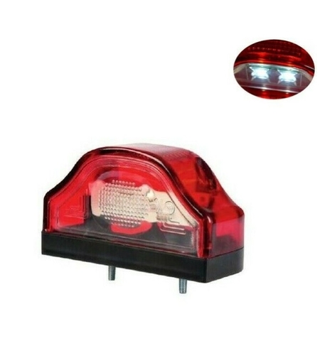 LED Лед Диоден Плафон Oсветление за Регистрационен Номер ,12V - 24V, За Ремарке, Бус, Каравана, Платформа, Червен