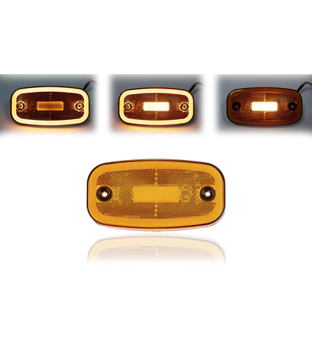 LED Светодиоден Габарит, 122mm x 63mm, Оранжев, Жълт, Неон Ефект, Три Функции,12V-24V
