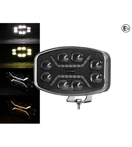 LED Халоген Фар DRL бяла/жълта светлина - 12-24V за джип, камион, агротехника и др.