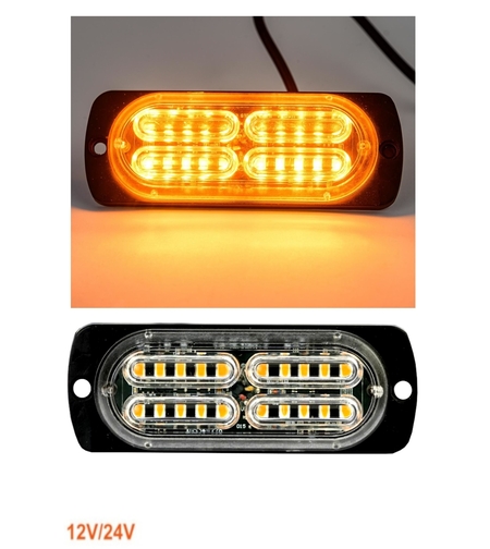 20 LED Аварийна Лампа За Пътна Помощ , Жълта Блиц Мигаща Светлина 12V 24V