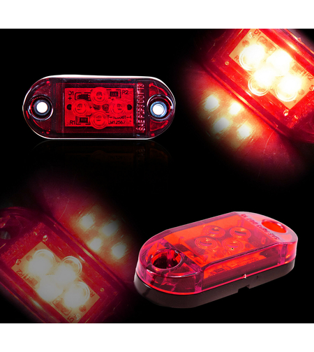 Червен LED Габарит, Маркер, 4 SMD Диода - 12V