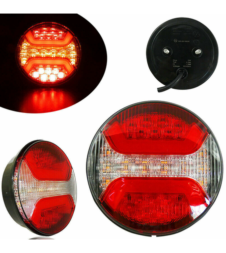 1 Брой LED Лед Диоден Стоп Тип Хамбургер Неон Ефект Ø12cm 120mm 12V-24V За Камион, Ремарке, Бус , Каравана, Кемпер,Ван