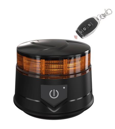 14W Лед Led Безжична Диодна Въртяща се Сигнална Аварийна Лампа Маяк Буркан с ДИСТАНЦИОННО Магнит и Вендуза за Пътна Помощ Платформа и др.12V - 24V
