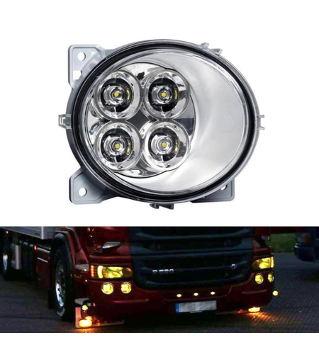 Десен ЛЕД LED Диоден фар халоген За Scania P G R T след 2004 жълта светлина