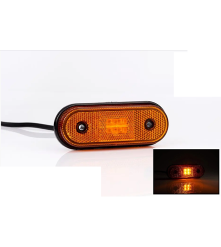 LED ЛЕД Светодиоден Водоустойчив Оранжев Жълт Габарит Маркер Токос Fristom 12 - 24V за камион бус ван пикап ремарке каравана платформа и др. 120mm x 46mm x 18mm