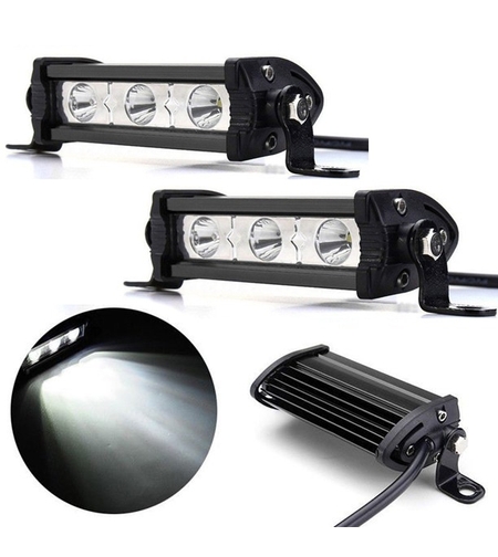 Комплект от 2 бр. 11 См Мощни LED бара с насочена Spot светлина 9W 3 LED 12V 24V За Мотор, АТВ, Джип, 4х4, Offroad, Камион