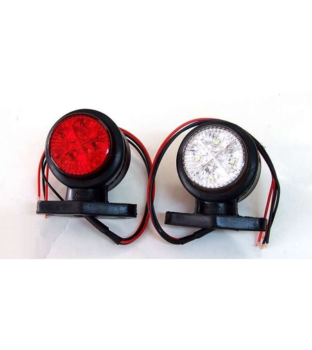 2 броя 8 LED 24V LED - Гумени Диодни Странични Маркери Рогчета Светлини За Камион Ремарке Платформа Бяло Червено