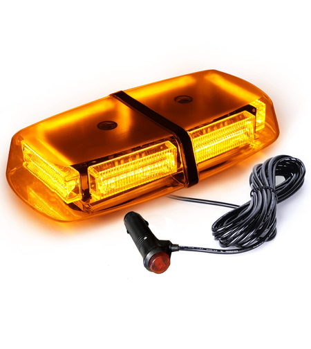 Оранжева 12V 24V Cob Лед Led Аварийна Сигнална Лампа Маяк Буркан с Магнит 48 Диода Оранжево Стъкло
