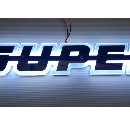 Светодиоден LED ЛЕД Надпис табела SUPER 24V бяла светлина 40 x 7cm