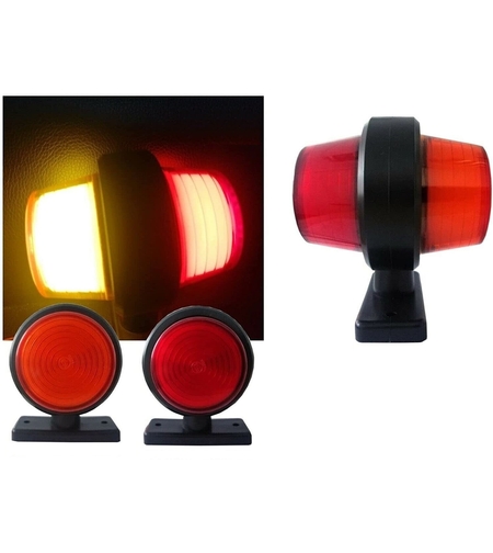 Комплект от 2 броя 12-24V ЛЕД LED Диодни Странични Маркери Рогчета Светлини неон ефект За Камион Ремарке Каравана Кемпер АТВ оранжево-червено 2X MAR515