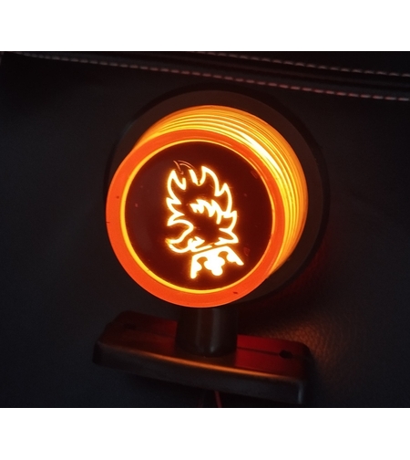 Комплект от 2 броя LED ЛЕД страничен габарит рогче 12 -24V оранжево - червено “old school” Неон Ефект с лого SCA