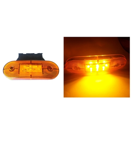 24V ЛЕД LED Оранжев Жълт Диоден Маркер Габарит Токос със 9 светодиода за камион ремарке бус ван каравана платформа