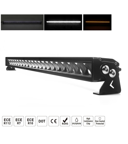 104.5 cm / 42 Инча 12V - 24V Висококачествен Led Bar Лед Бар Диоден Прожектор с бяла и оранжева габаритна светлина DRL мъгла 175W 16500LM