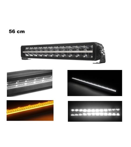 56 cm / 22 Инча 12V - 24V Led Bar Лед Бар Пиано дизайн Диоден Прожектор Супер Мощен Бяла и Оранжева Светлина Габарит Мъгла Блиц Високо Качество Ново Поколение 10900LM