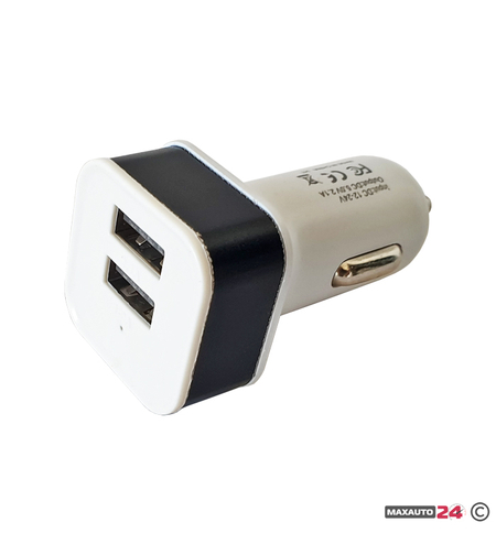 Универсално USB зарядно за кола с два порта - 13611