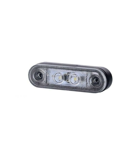 LED Светодиоден Габарит, Маркер, Токос, Бял, Овален, Е-Mark, 3 LED, 12V-24V, 8 см