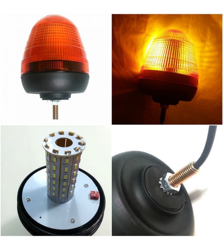 LED ЛЕД Аварийна/сигнална лампа Маяк буркан 12/24V MAR706