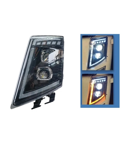 Ляв LED Лед диоден преден фар с DRL дневна светлина къси-дълги мигач за камион Volvo FH13 FH16 FM460 FH500 24V