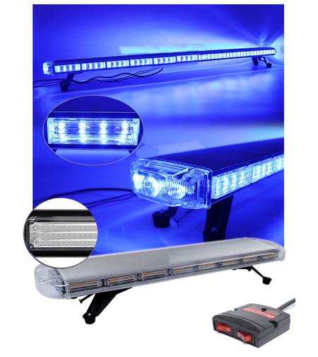 12V 24V Лед Led Диодна Мощна Синя Аварийна Сигнална Лампа Буркан 97.5 см 10 режина За Пътна Помощ Платформа Снегорин и др.