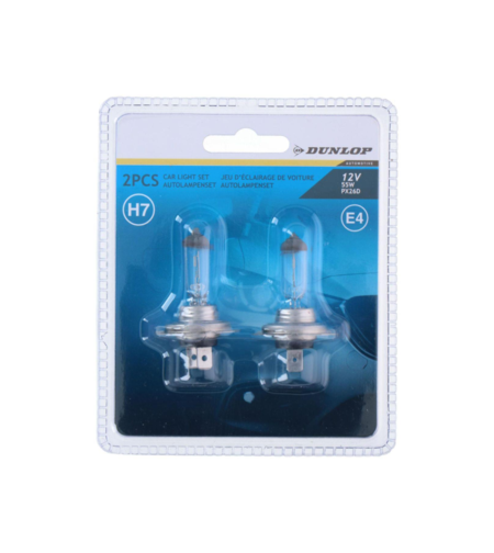 Комплект от 2бр халогенни крушка крушки за фар H7 55W 12V E4 Dunlop