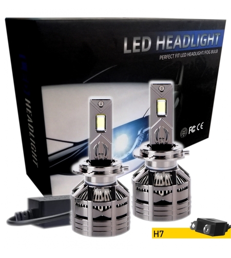 Комплект от 2 броя LED ЛЕД диодни крушки H7 Х7 12V 240W 24000lm за фарове Canbus без грешки 6000К