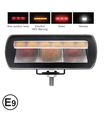 Мултифункционален LED стоп Flexzon – габарит / мигач / заден ход / аварийна блиц светлина с 4 функции, IP67/69K, 12–24V