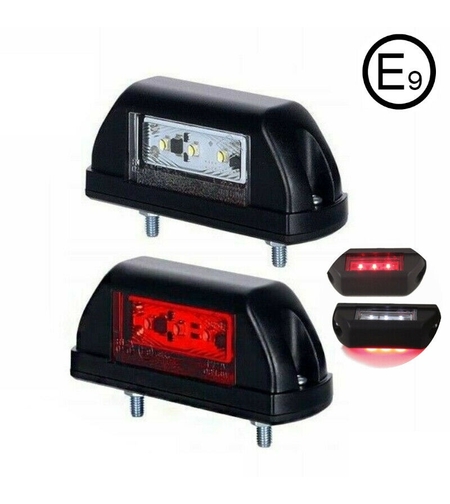 LED Лед Габарит, 6 SMD Диода, 12V - 24V, За Вертикален Монтаж, Червена и Бяла Светлина, Е-Mark Е9