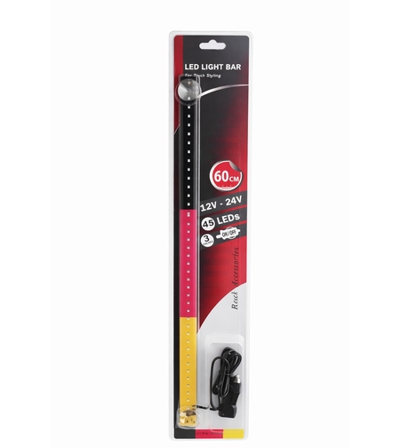 Светещ LED бар 60 cm 45 LED 12V - 24V черно-червено-жълто DE Germany флаг знаме Германия