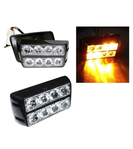 8 LED Аварийна Лампа За Пътна Помощ, Жълта Блиц Светлина, Мигаща!